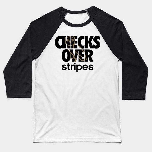 CHECKS OVER STRIPES Baseball T-Shirt by YourLuckyTee
